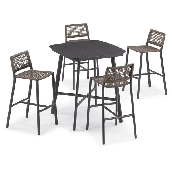 Eiland Carbon and Mocha Outdoor Bar Table Set, 5-Piece, image 1