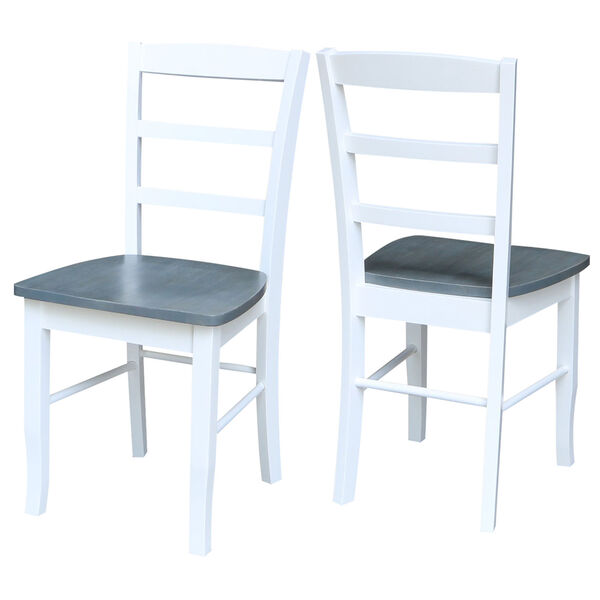 Madrid White and Heather Gray Ladderback Chair, Set of 2, image 4