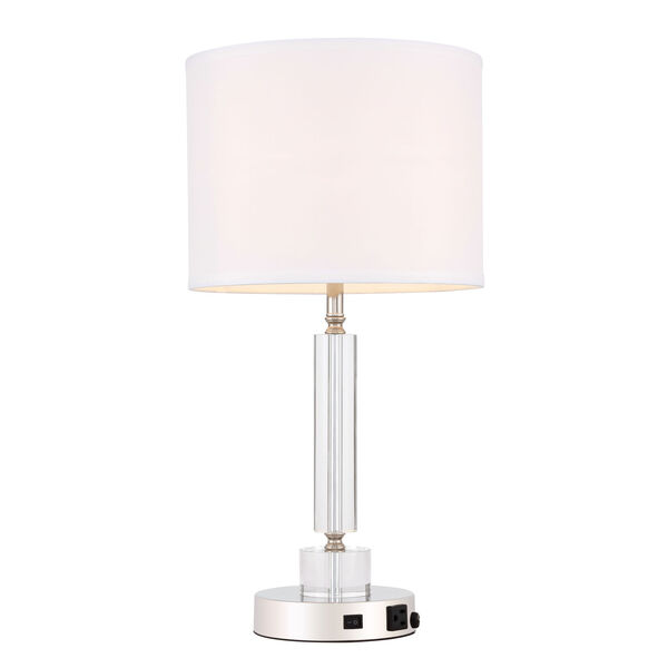 Deco Polished Nickel 13-Inch One-Light Table Lamp, image 6