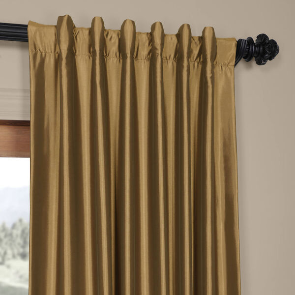Gold Nugget Faux Silk Taffeta Single Panel Curtain 50 x 120, image 4
