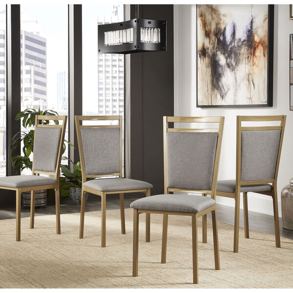 Stacy Gold and Gray 20-Inch Dining Chair, Set of Four, image 6