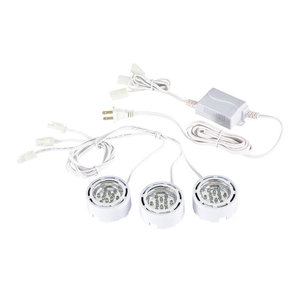 White 2.5-Inch Wide LED Mini-Puck Light Kit, image 1
