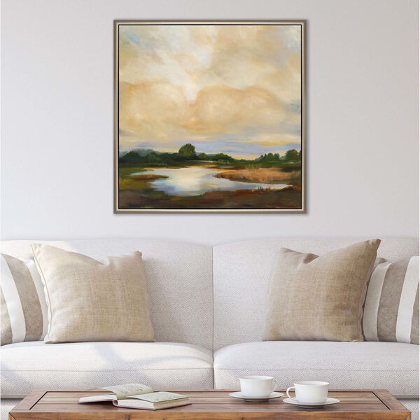 Sunset Hues Green 43 x 43 Inch Landscapes Wall Art, image 1