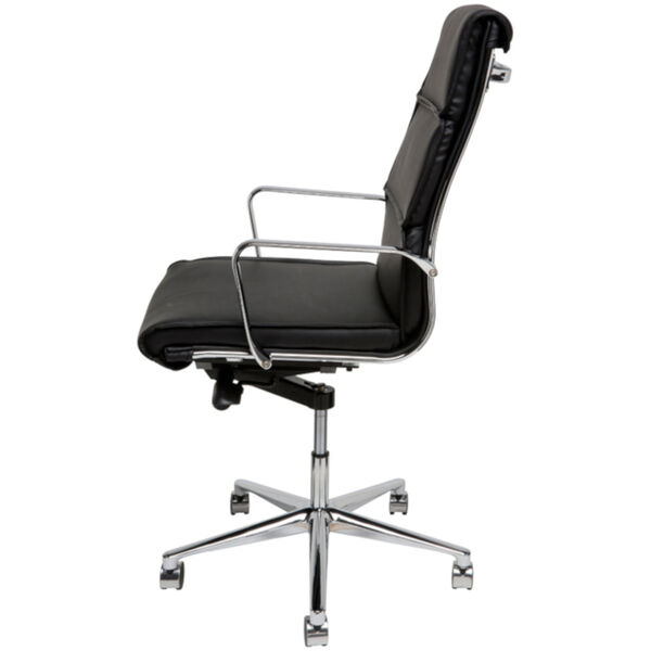 Lucia Matte Black and Silver High Back Office Chair, image 3