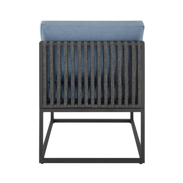 Trinidad Blue and Black Outdoor Side Chair, image 2