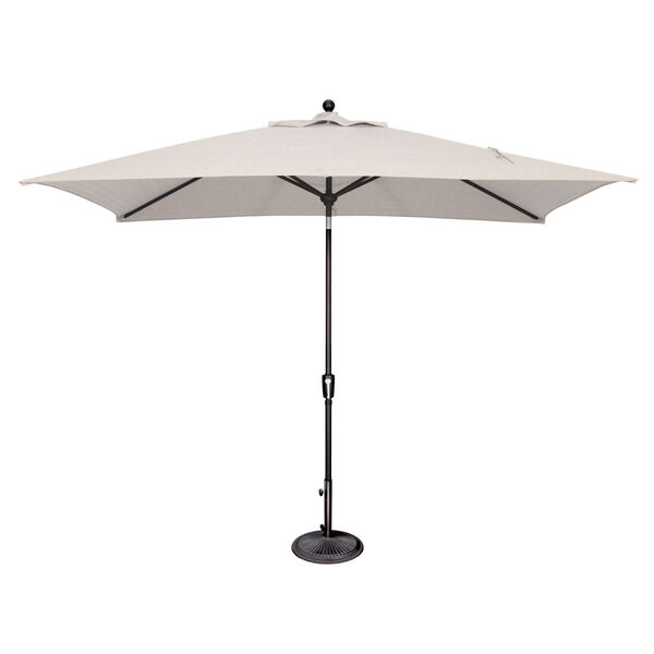 Catalina 6x10 Foot Rectangular Market Umbrella in Natural Sunbrella and Black, image 1