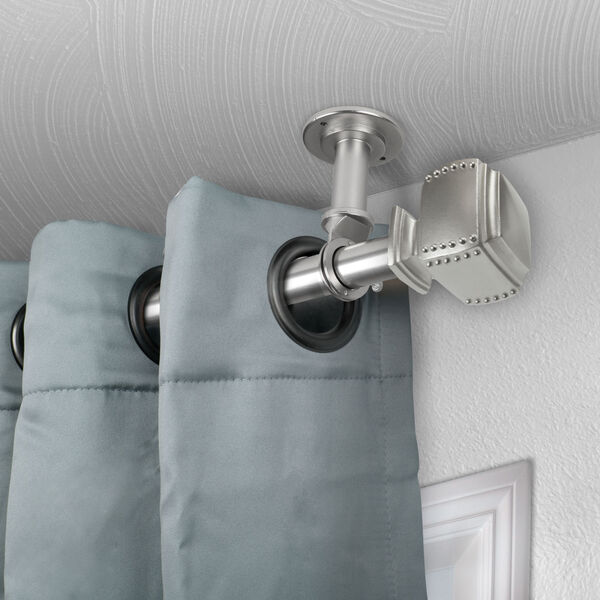 Bennett Satin Nickel 48-84 Inches Ceiling Curtain Rod, image 2