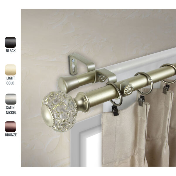 Elsie Gold 120-170 Inch Double Curtain Rod, image 2