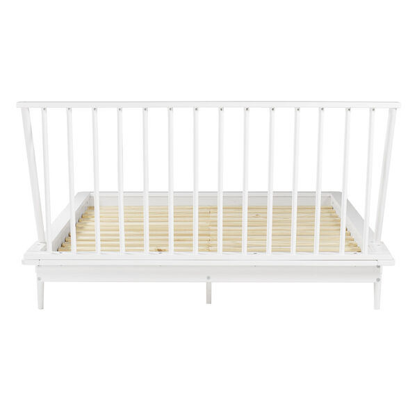 White Wood Queen Spindle Bed, image 5