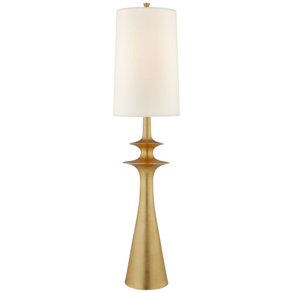 Lakmos Floor Lamp in Gild with Linen Shade by AERIN, image 1