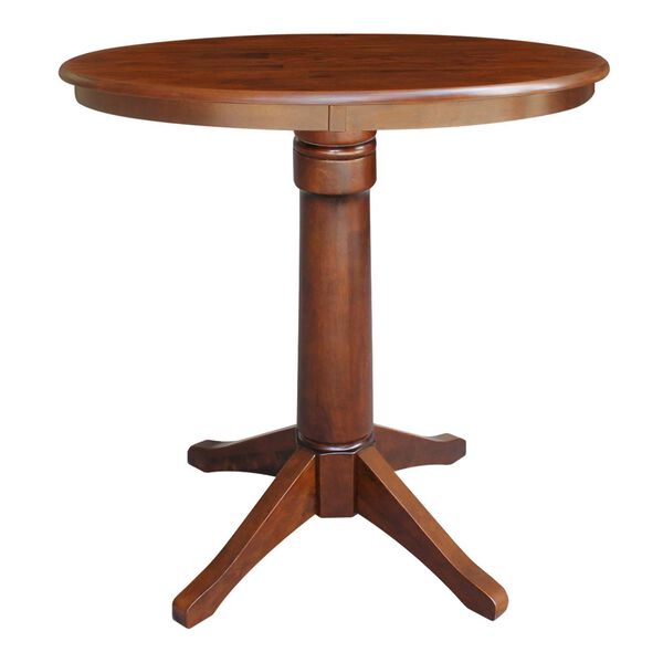 Espresso 35-Inch High Round Pedestal Table, image 1