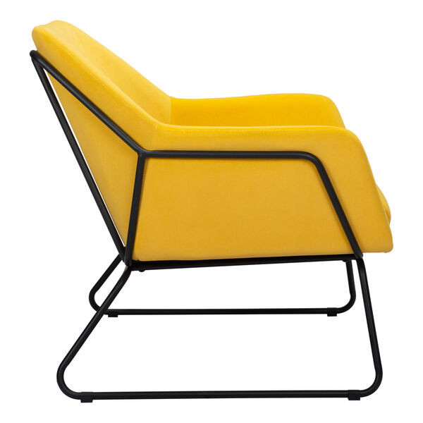 Jose Yellow and Matte Black Accent Chair, image 2