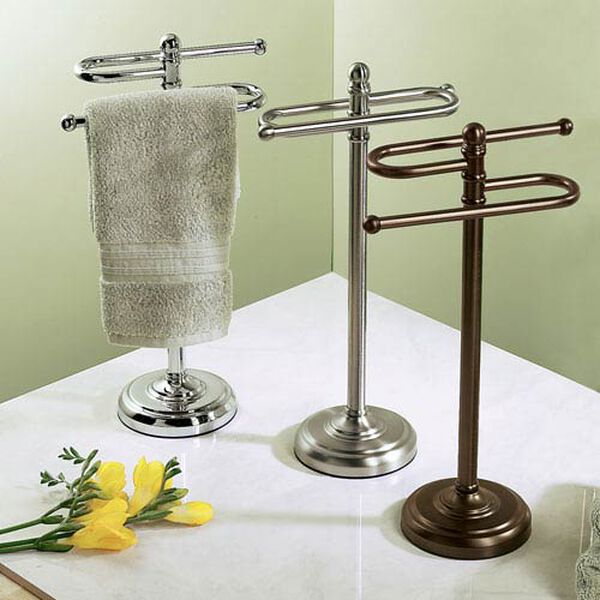 Satin Nickel Counter S-Shaped Towel Rack - 14 Inches High, image 2