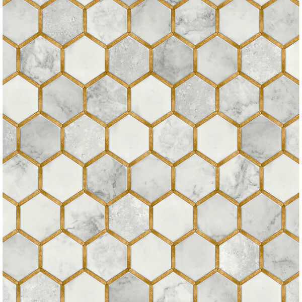 NextWall Red Inlay Hexagon Peel and Stick Wallpaper, image 2