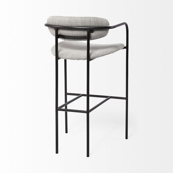 Parker Gray and Black Bar Height Stool - (Open Box), image 5
