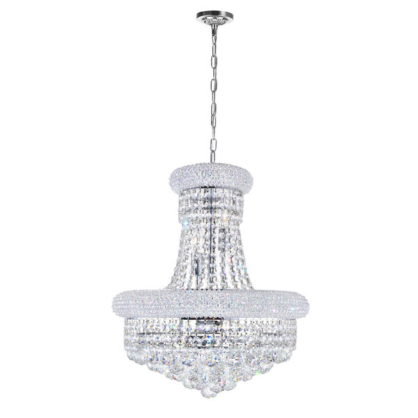 Empire Chrome Eight-Light Chandelier with K9 Clear Crystal, image 1