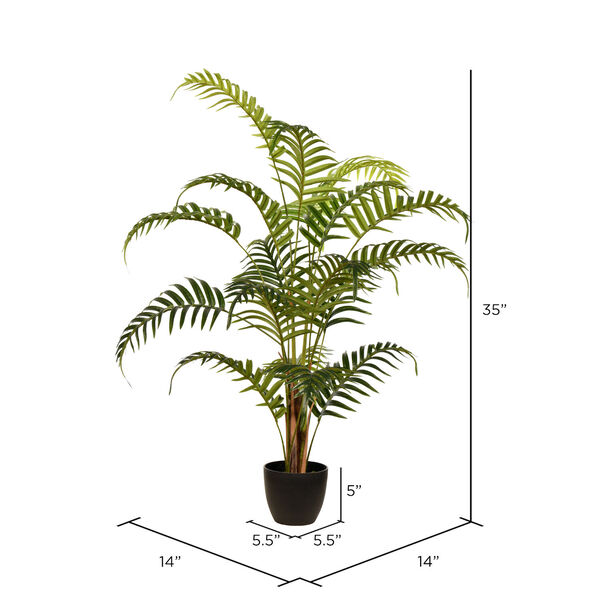 Green 35-Inch Potted Fern Palm Tree, image 2