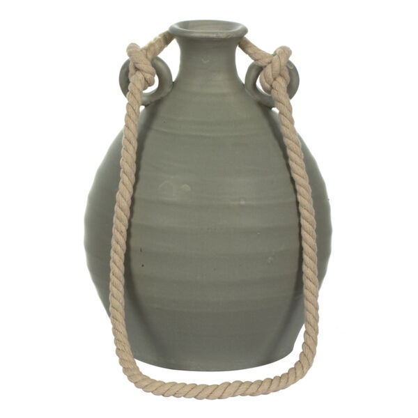 Gray Terracotta Bottle Rope Handle Container, image 2