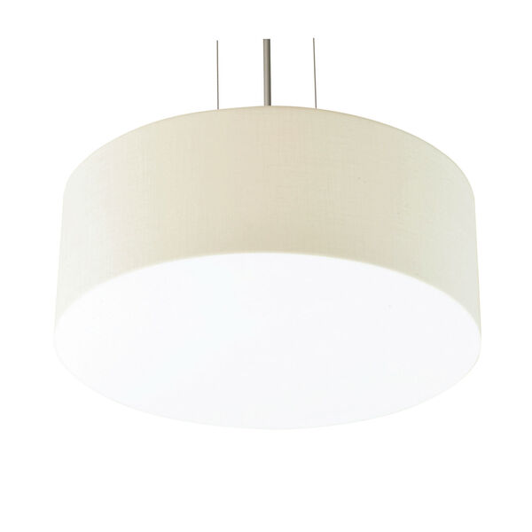 Anton Satin Nickel 15-Inch LED Pendant with Linen White Shade, image 1