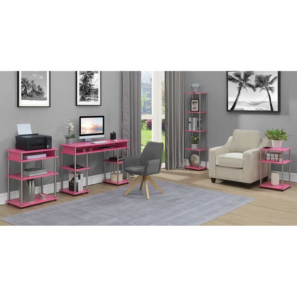 Designs 2 Go Pink Chrome No Tools Printer Stand with Shelves, image 5