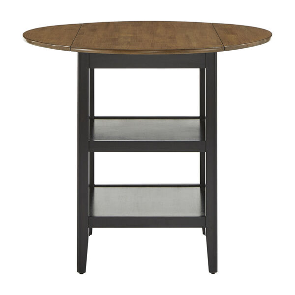 Caroline Black Two-Tone Side Drop Leaf Round Counter Height Table, image 3