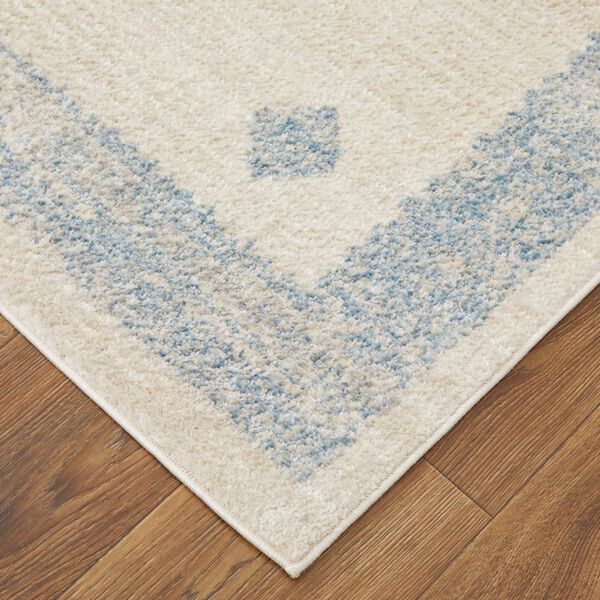 Camellia Global Geometric Blue Ivory Rectangular 4 Ft. 3 In. x 6 Ft. 3 In. Area Rug, image 6