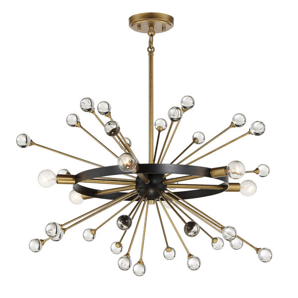 Ariel Como Black and Gold Six-Light 25-Inch Chandelier, image 5