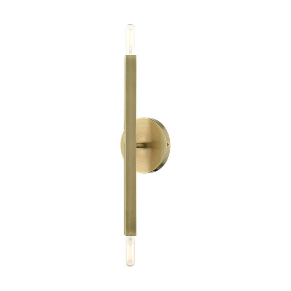 Monaco Antique Brass Two-Light ADA Wall Sconce, image 1