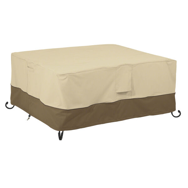 Ash Beige and Brown 40-Inch Rectangular Fire Pit Table Cover, image 1