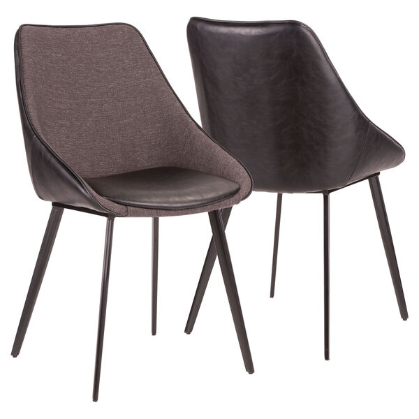 Marche Black and Grey Two-Tone Chair, Set of 2, image 2
