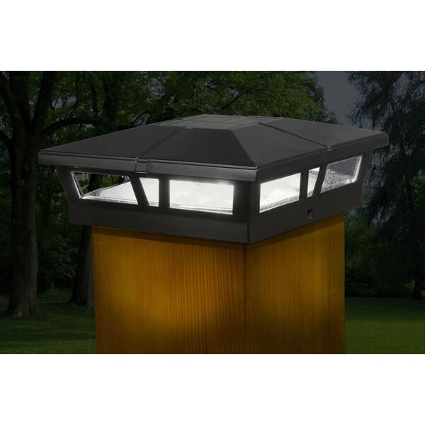 Black Aluminum Cambridge 6X6 LED Solar Powered Post Cap, image 2