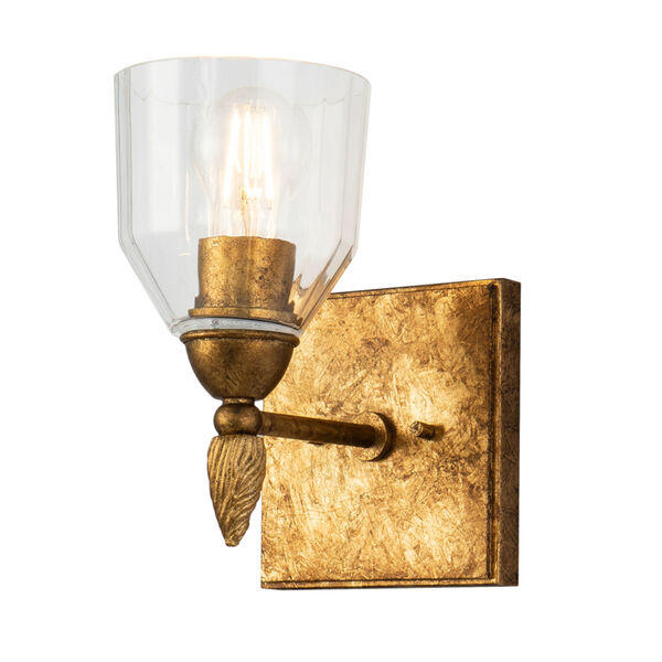 Fun Finial Gold Leaf with Antique One-Light Wall Sconce, image 1