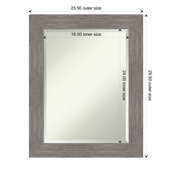 Pinstripe Gray 24W X 30H-Inch Bathroom Vanity Wall Mirror, image 6