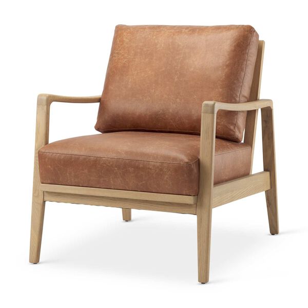 Raeleigh Tan Faux Leather Accent Chair, image 1