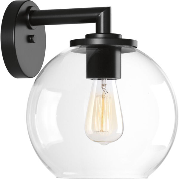 P560092-031: Globe Lanterns Black One-Light Outdoor Wall Sconce, image 1