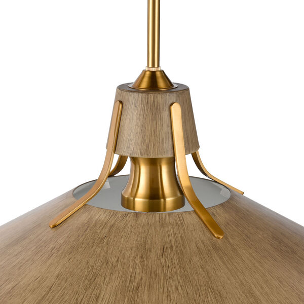 Danique Corkwood and Satin Brass One-Light Pendant, image 3