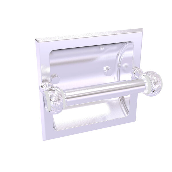 Pacific Grove Satin Chrome Six-Inch Recessed Toilet Paper Holder with Twisted Accents, image 1