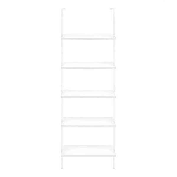 White and Black Bookcase with Five Shelves, image 4