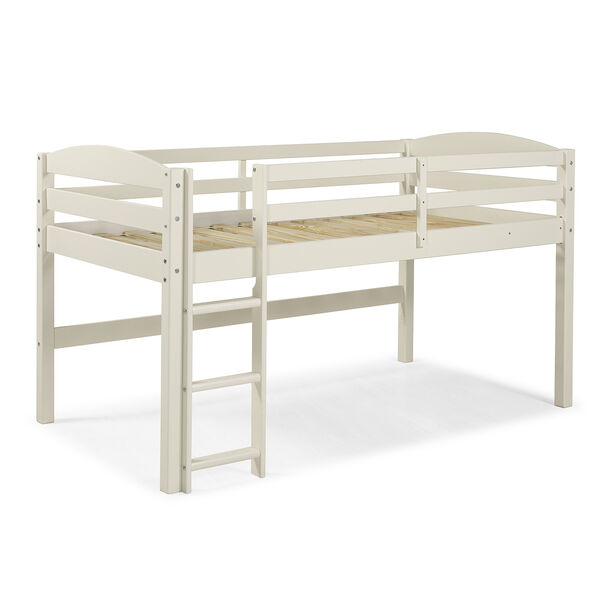 Solid Wood Low Loft Twin Bed - White, image 3