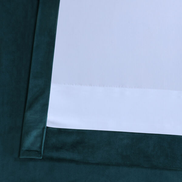 Deep Water Teal 108 x 50 In. Plush Velvet Curtain Single Panel, image 11