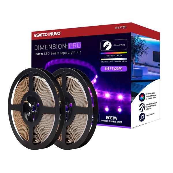 Dimension Pro Tunable White 64-Feet Integrated LED Tape Light Strip with J-Box, image 1