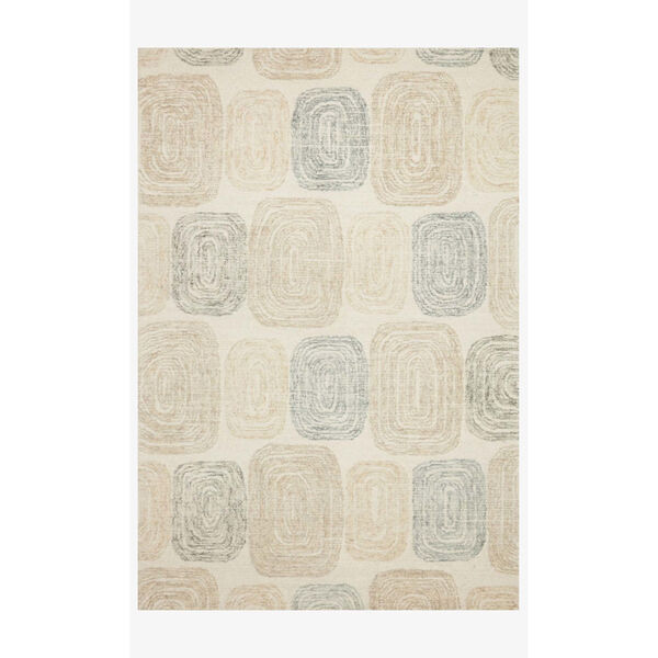 Milo Teal and Neutral Rectangle: 7 Ft. 9 In. x 9 Ft. 9 In. Rug, image 1