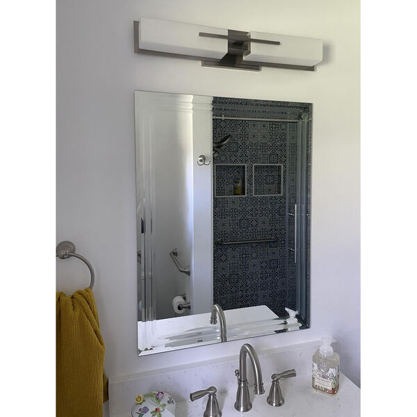 Tri Bev Silver 22 x 28-Inch Rectangular Beveled Frameless Bathroom Mirror, image 6