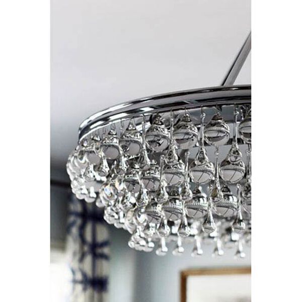 Hopewell Polished Chrome 40-Inch Eight-Light Chandelier with Clear Crystal, image 2