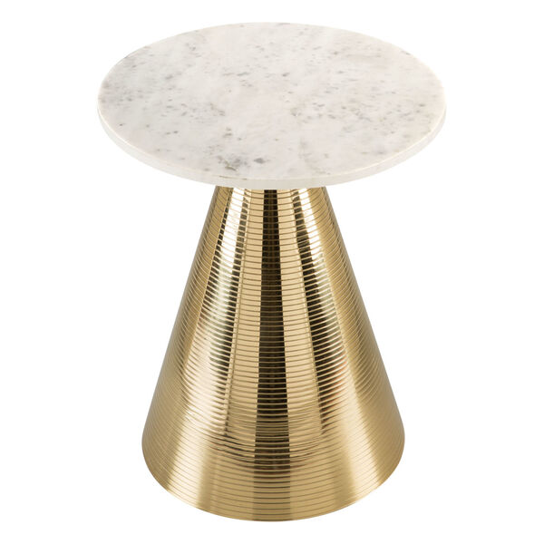 Pure White and Gold Side Table, image 3