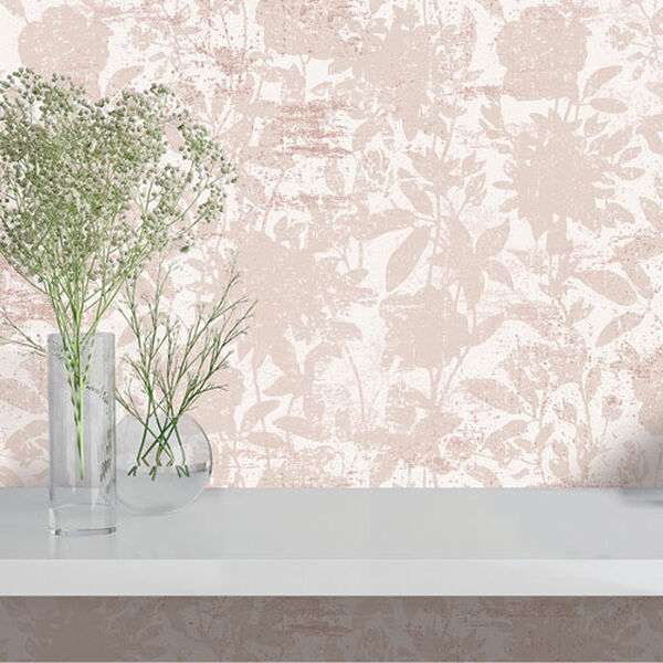 CosmoLiving Garden Floral Dusted Pink Removable Wallpaper, image 2