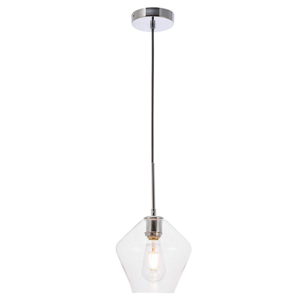 Gene Chrome Eight-Inch One-Light Mini Pendant with Clear Glass, image 1