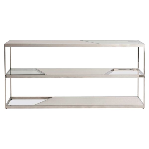Maymont Stainless Steel and White Console Table, image 1