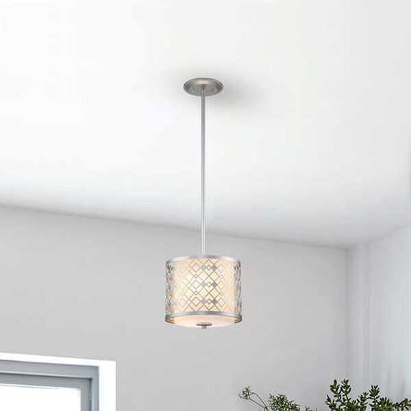 Ziggy Laquered Silver 10-Inch Two-Light Pendant, image 2