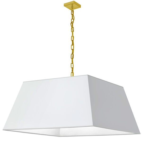 Milano White and Aged Brass 32-Inch One-Light XL Pendant, image 1